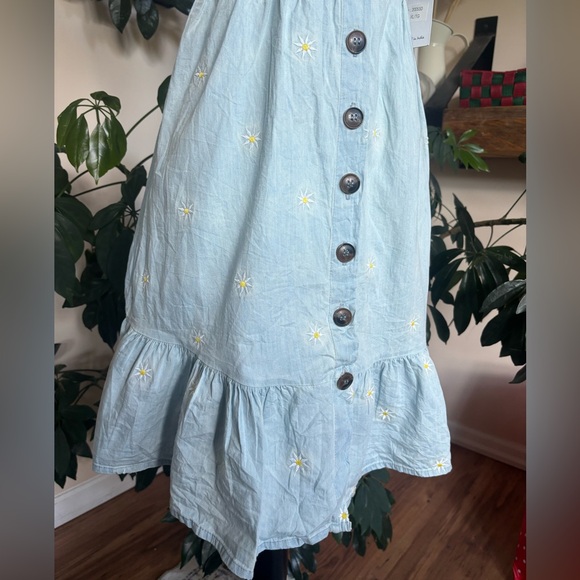NWT- Japna Blue Cotton Daisy Embroidered Sundress - Picture 3 of 6
